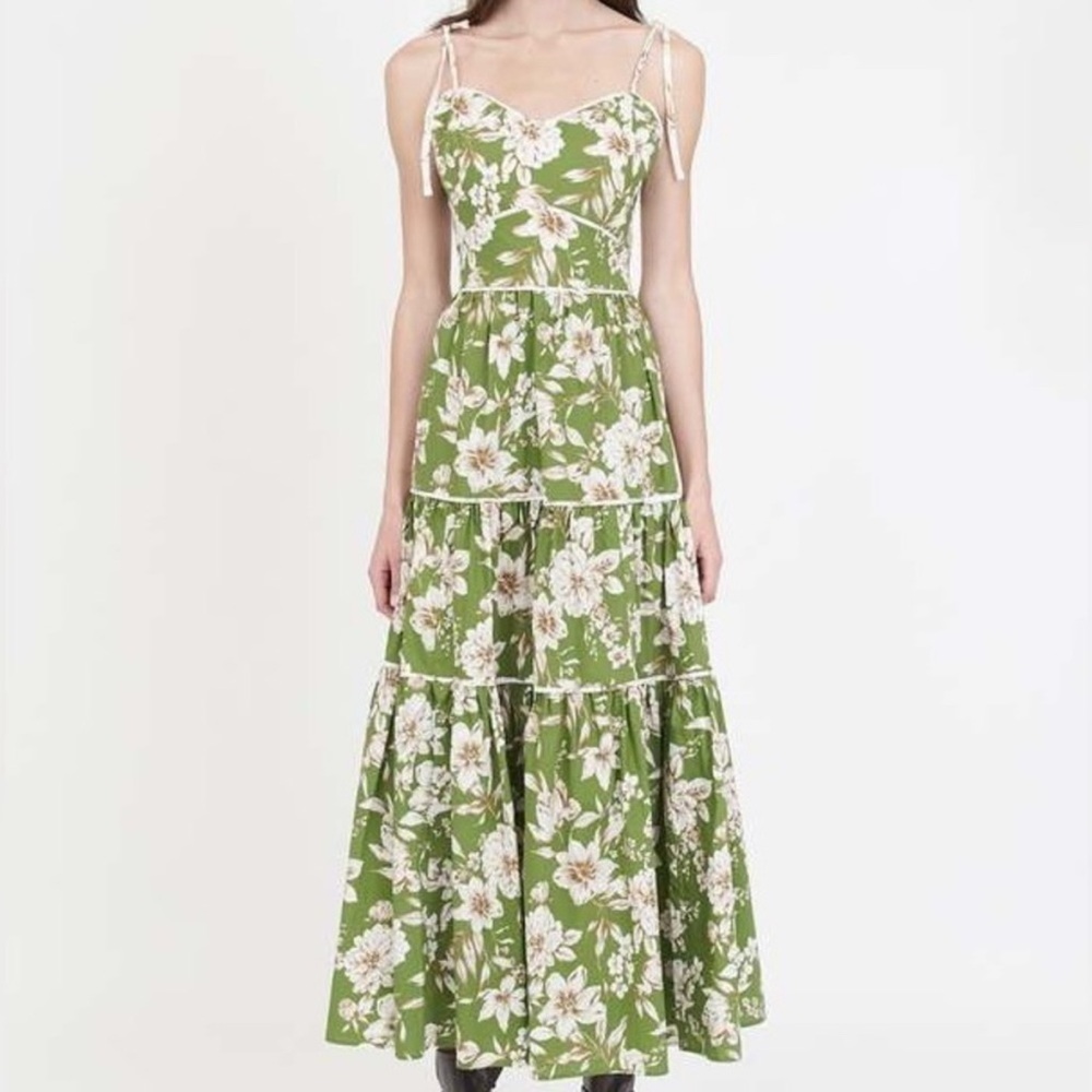 NWT Christy Lynn Saphina Maxi Dress in Green Magnolia; Size XS